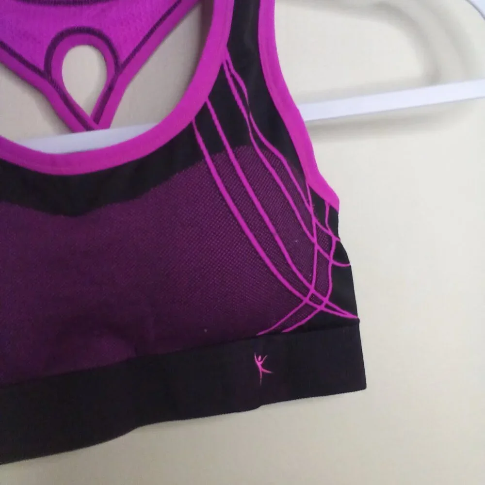 Danskin Now Sports Bra Women S Active Athletic Workout Purple Black